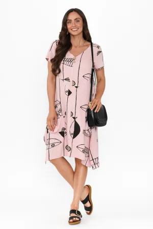 Bryant Pink Sea Linen Cotton Dress