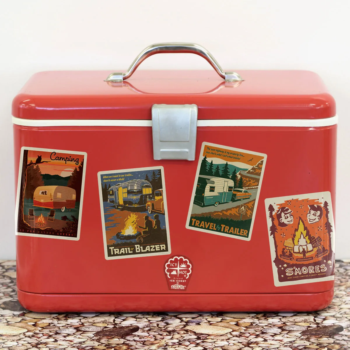 Camping Vinyl Sticker Set of 4