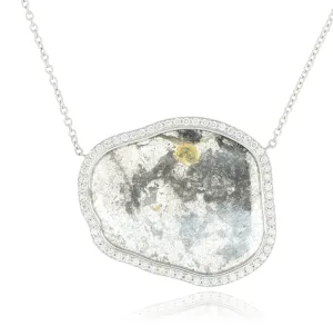 Custom Platinum Diamond Slice Necklace