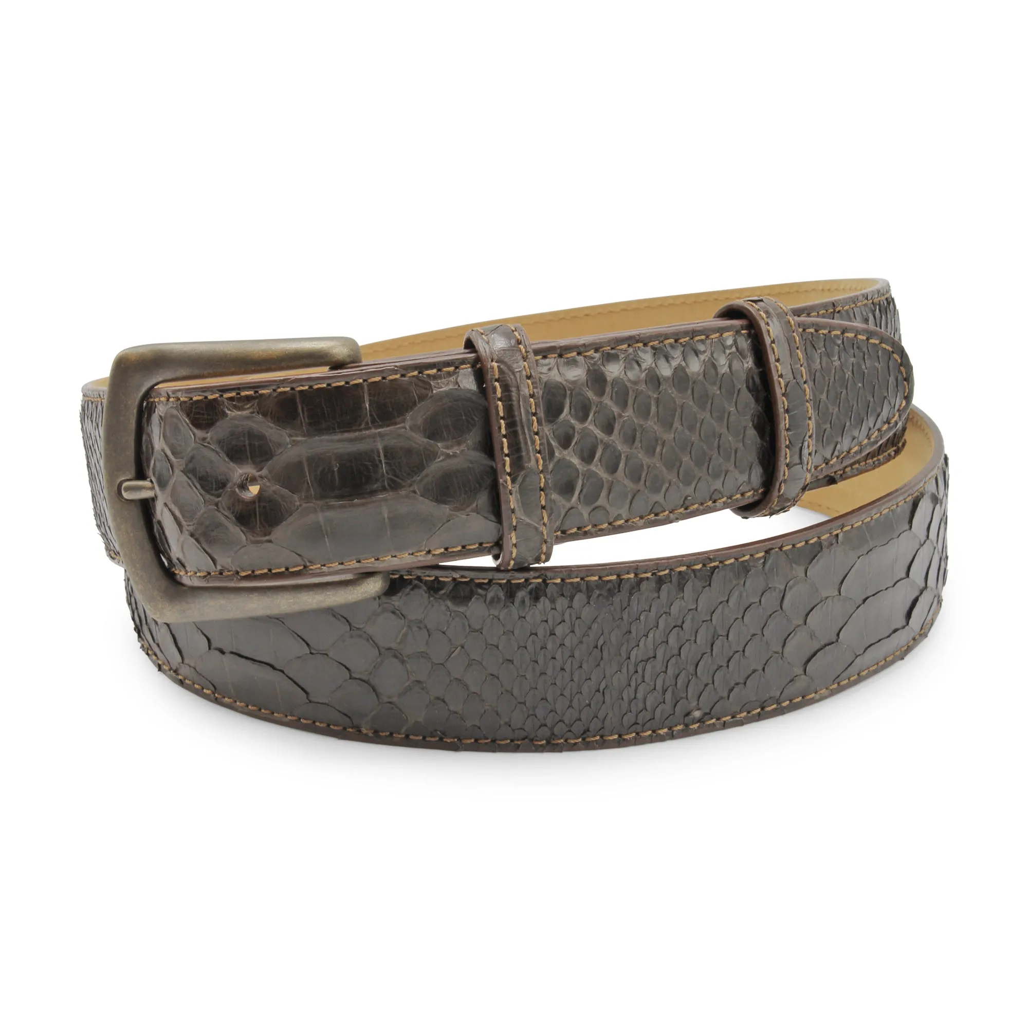 Dark Brown Genuine Python Belt