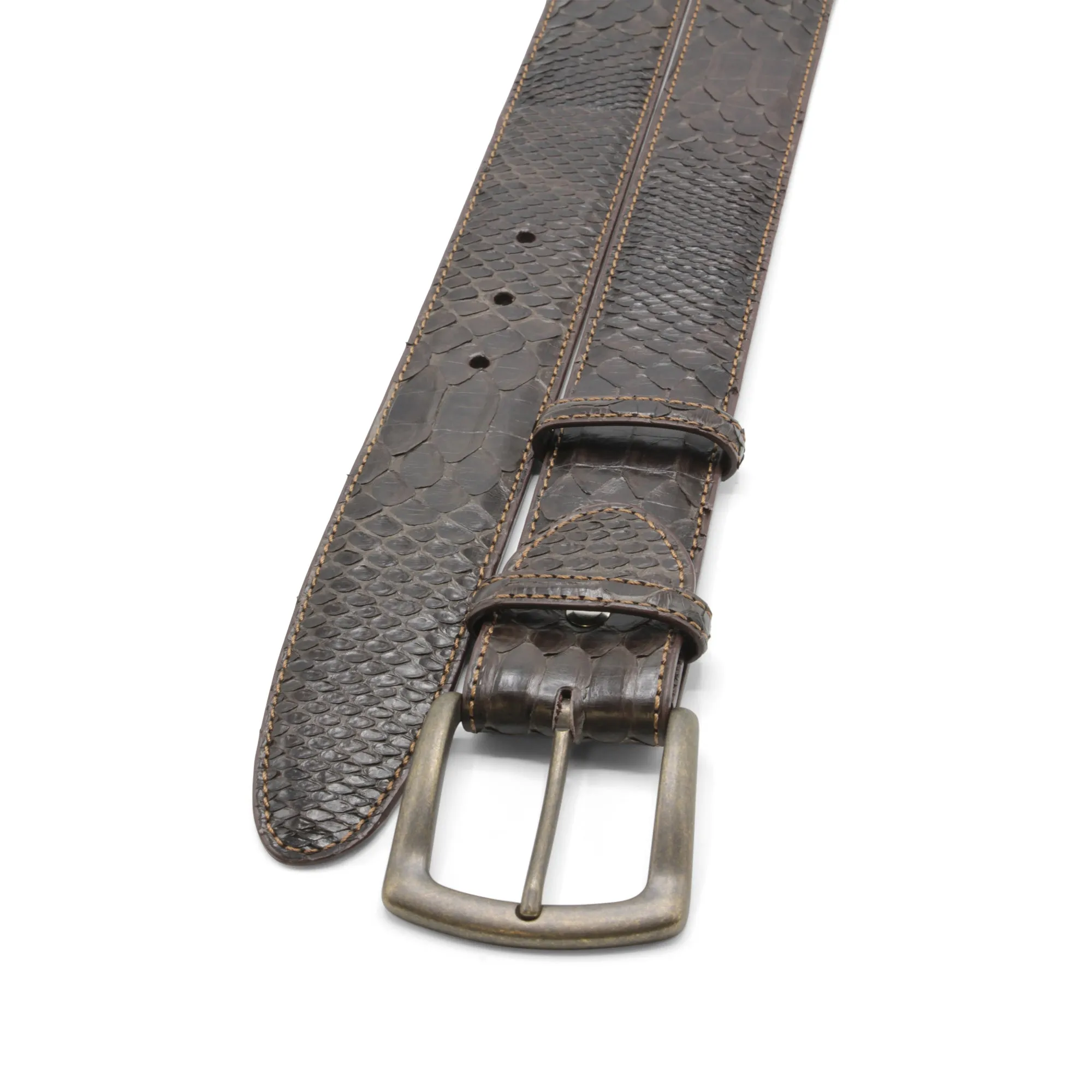 Dark Brown Genuine Python Belt