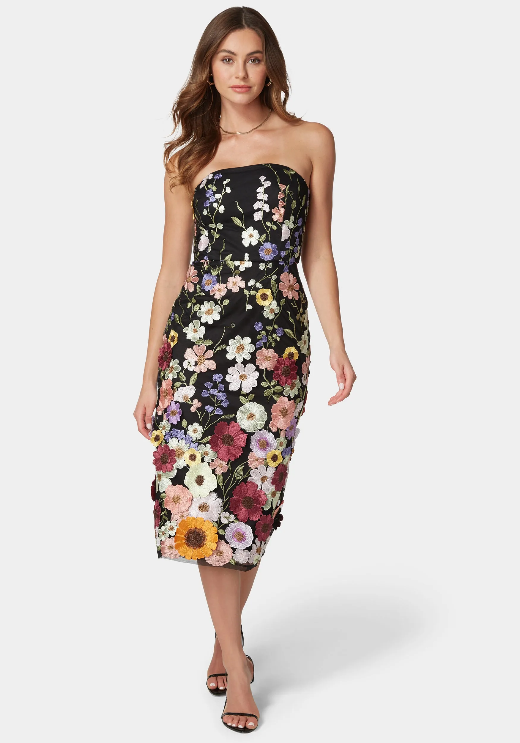 Delilah Floral Embroidered Dress