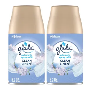 Glade Automatic Air Freshener Refill Spray Value Pack, Clean Linen, 2 Count