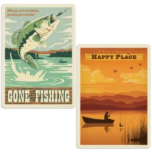 Gone Fishing Vinyl Sticker Set of 2