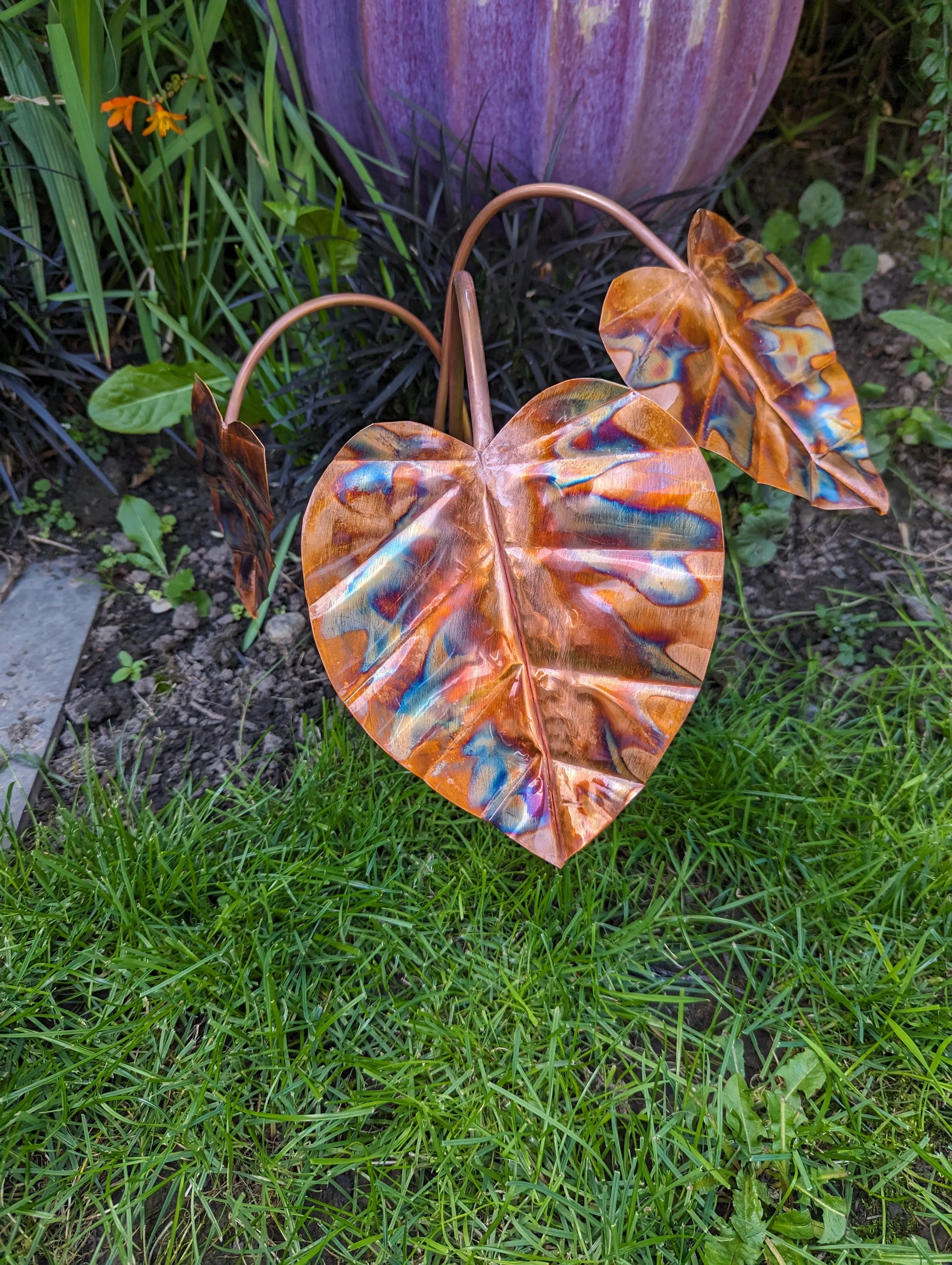 Handmade Copper Hosta Garden Decoration | Made in the UK
