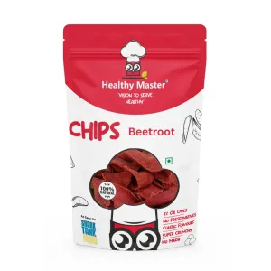 HEALTHY MASTER Vision to serve healthy Baked Beetroot Chips (200 Grams) | Jain Friendly