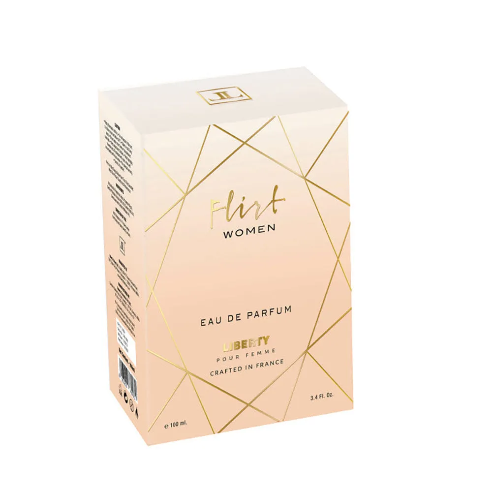 Liberty Luxury Flirt Perfume for Women (100ml/3.4Oz), Eau De Parfum (EDP), Crafted in France, Long Lasting Smell, Floral & Oriental notes.