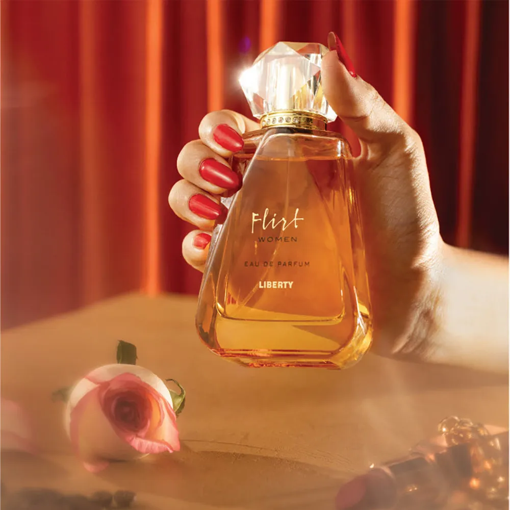 Liberty Luxury Flirt Perfume for Women (100ml/3.4Oz), Eau De Parfum (EDP), Crafted in France, Long Lasting Smell, Floral & Oriental notes.