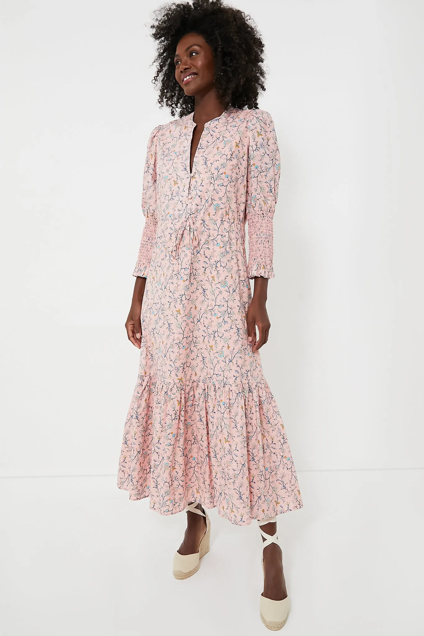 Light Pink Floral Lucille Maxi Dress