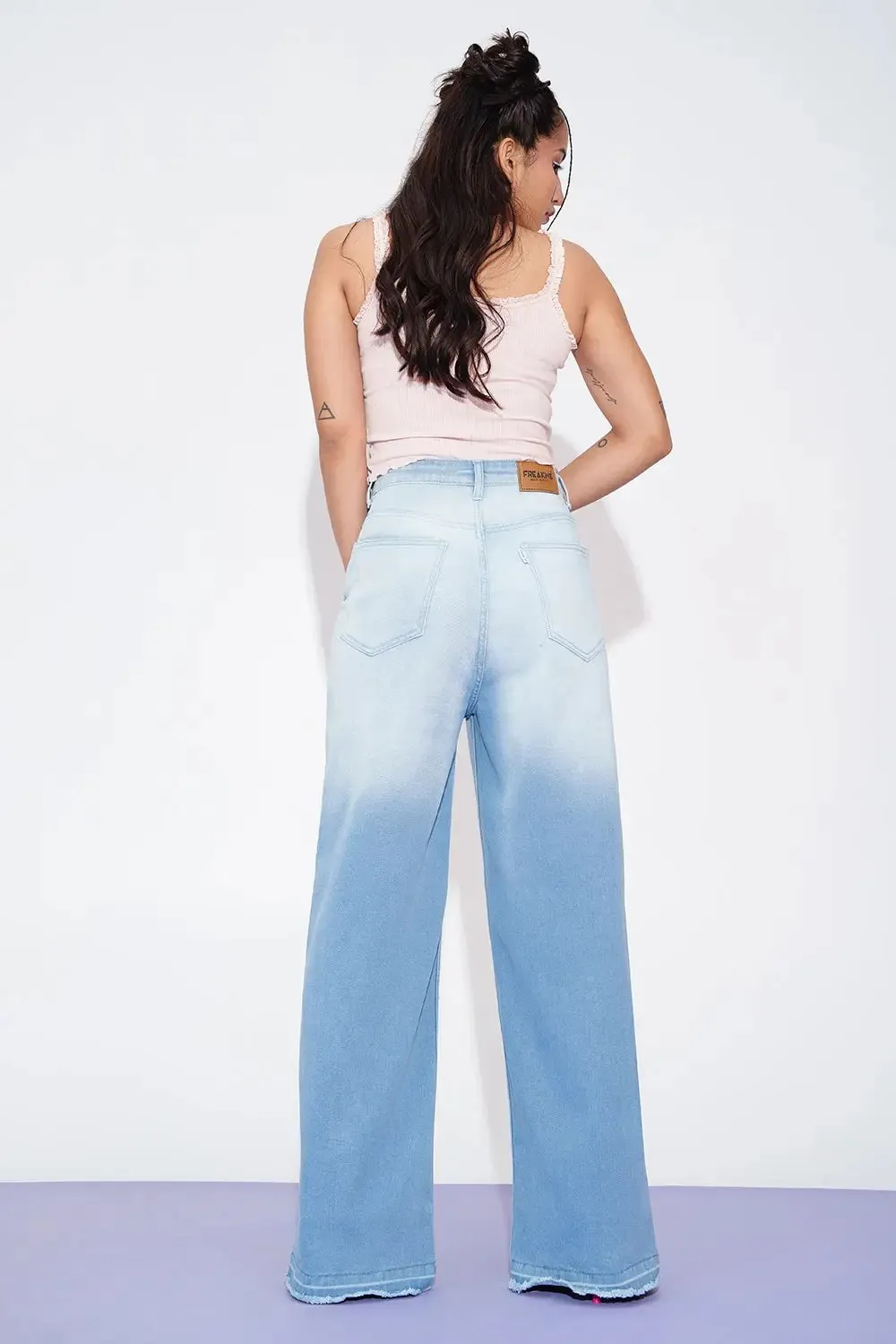 Oceanic Ombre Wide Leg Jeans
