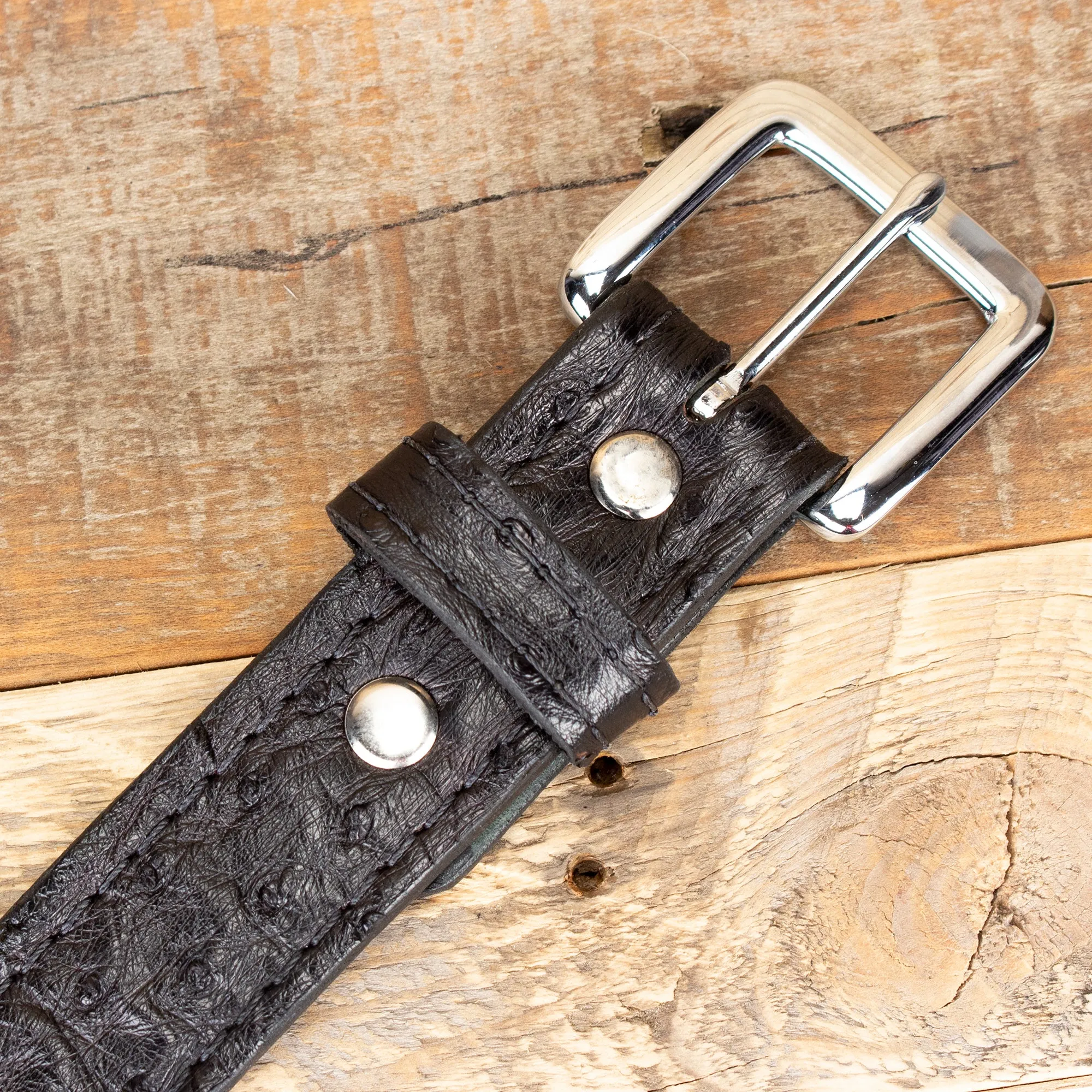 Ostrich Black Money Belt