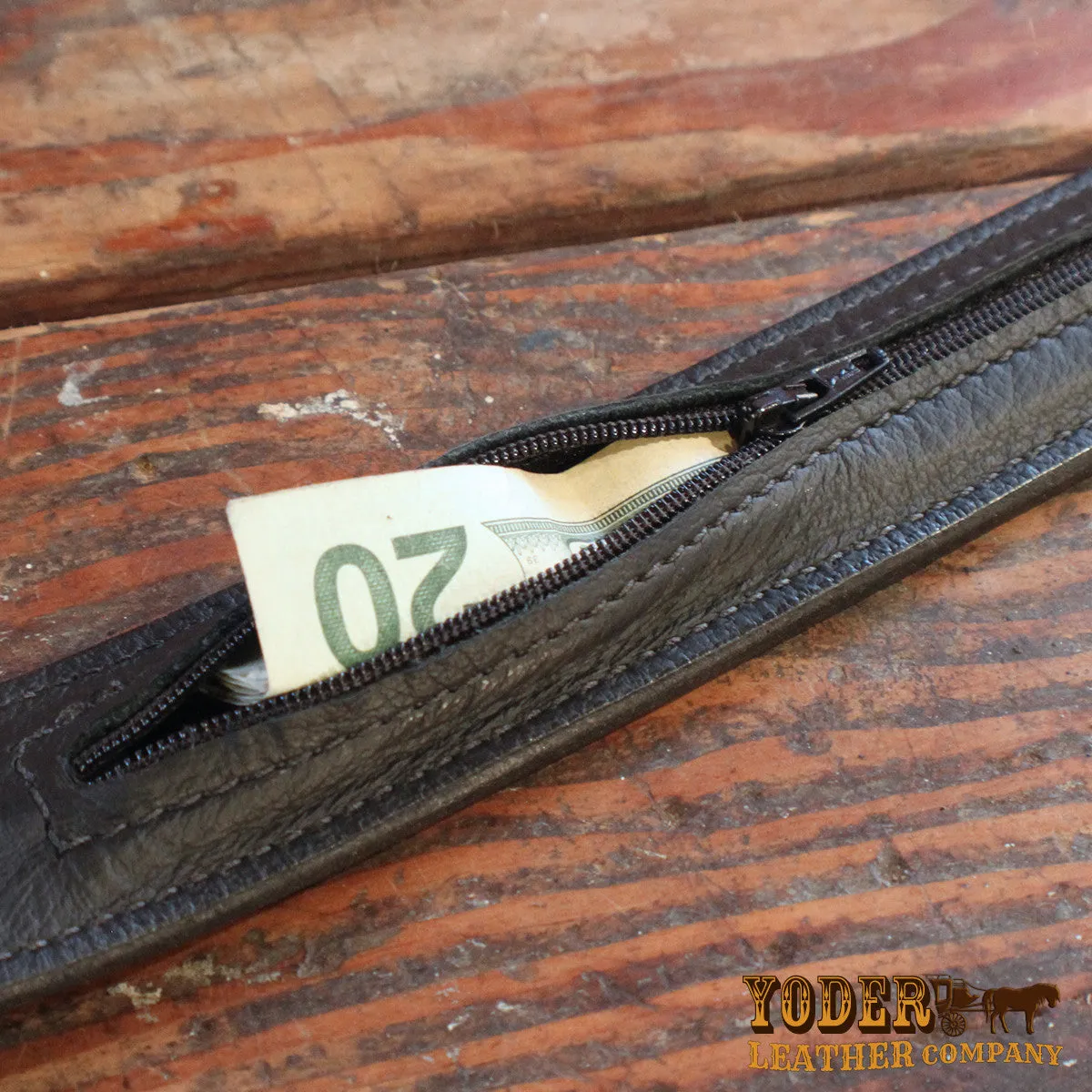 Ostrich Black Money Belt