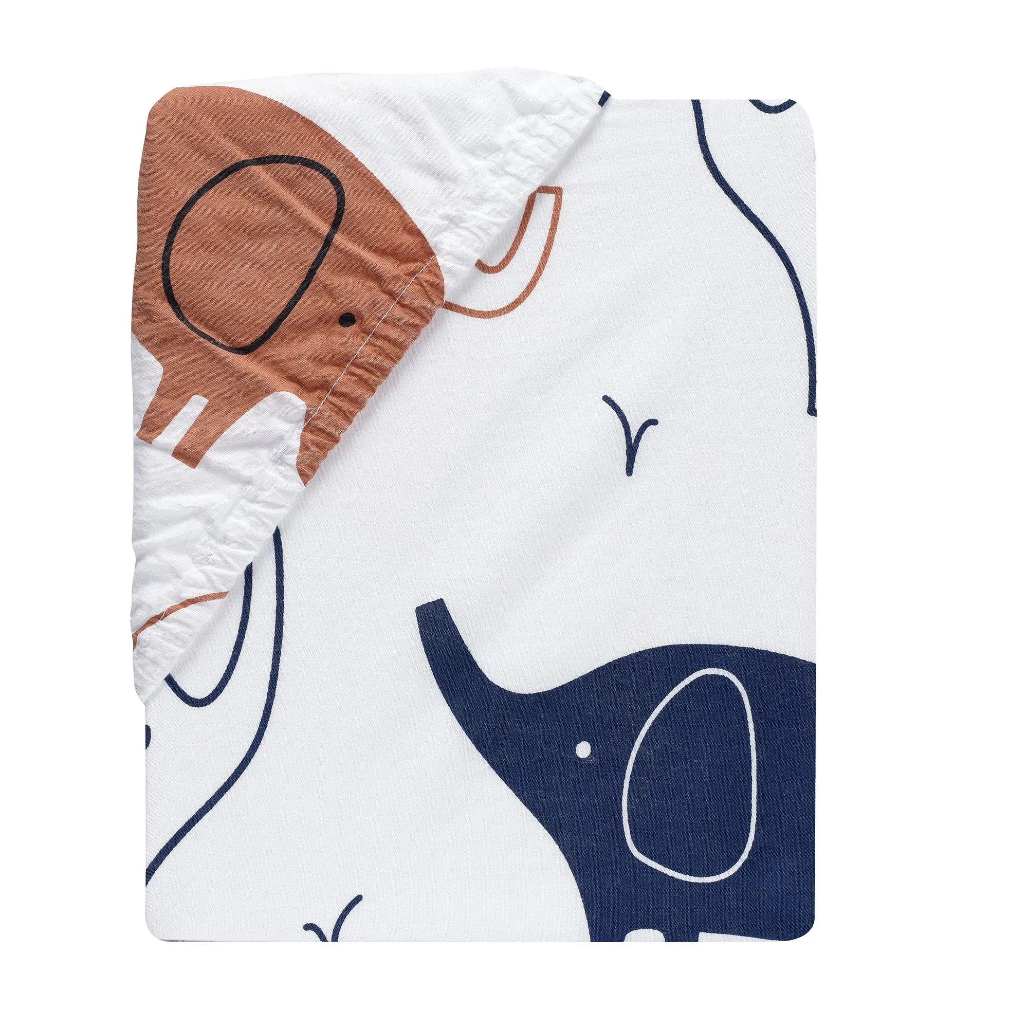 Playful Elephant Cotton Fitted Crib Sheet
