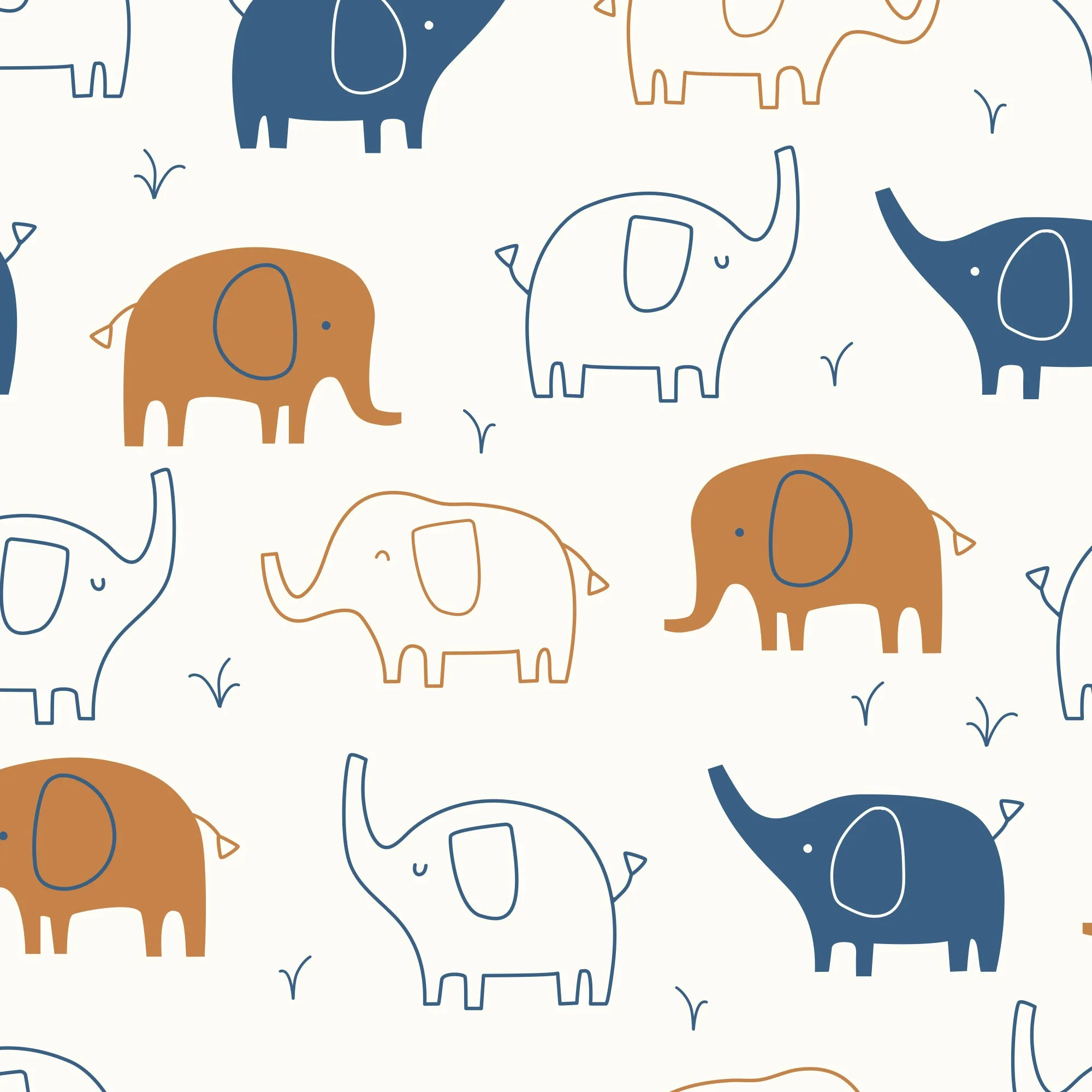 Playful Elephant Cotton Fitted Crib Sheet