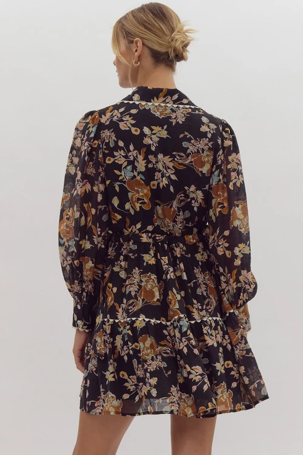 "Wildflower Whispers" Dress (Black)