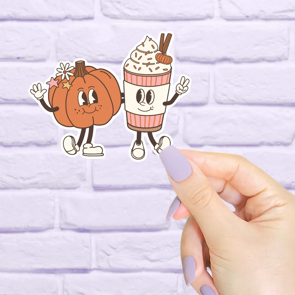 Retro Pumpkin Spice Vinyl Sticker