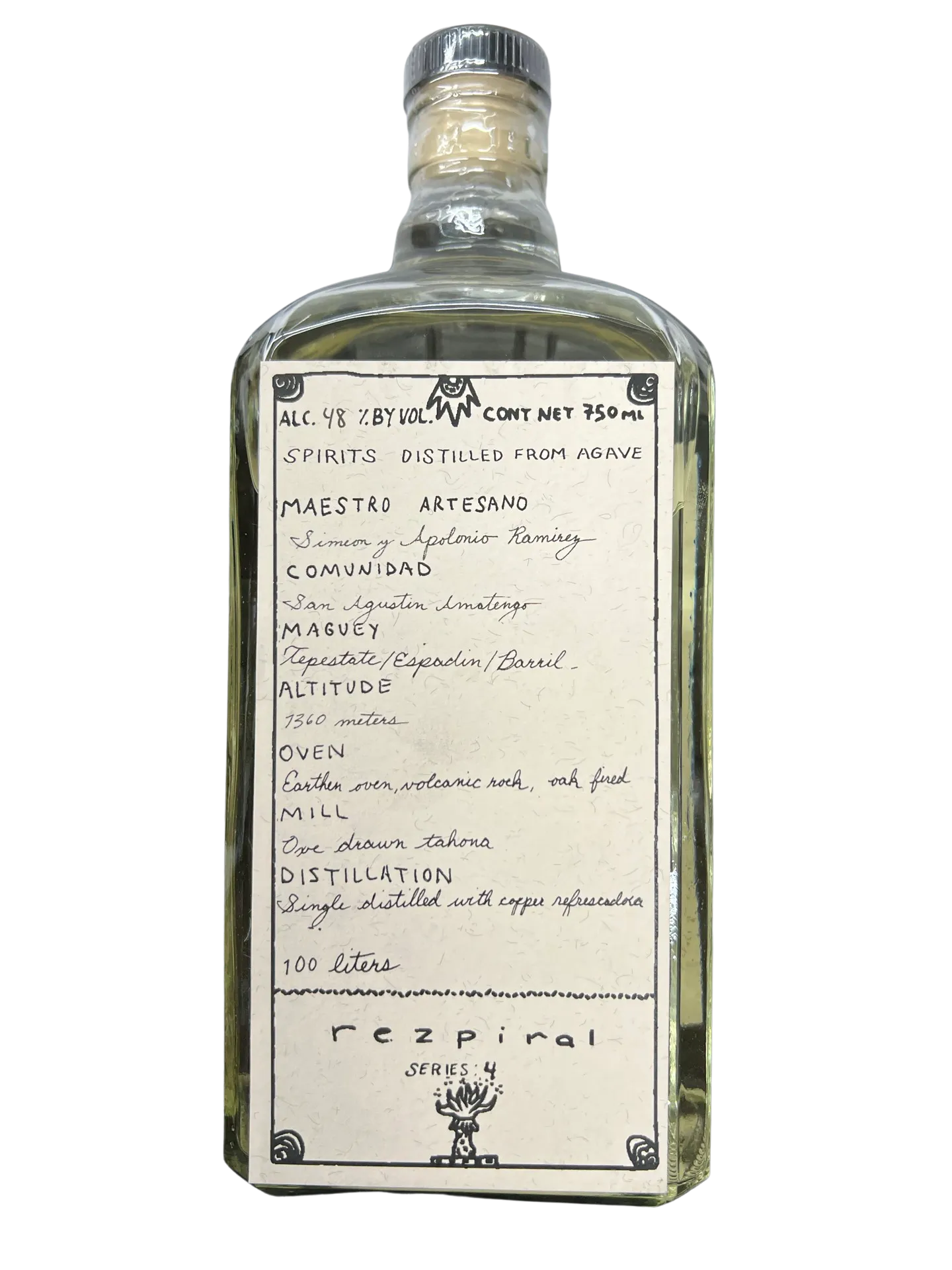 Rezpiral Simeon & Apolonio Ramierez Barril, Espadin & Tepextate Ensamble Agave Spirit 750ml