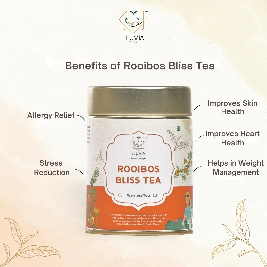 Rooibos Bliss Tea - Improves Skin Health | Digestive Support | Caffeine-Free Energy (50 gm)