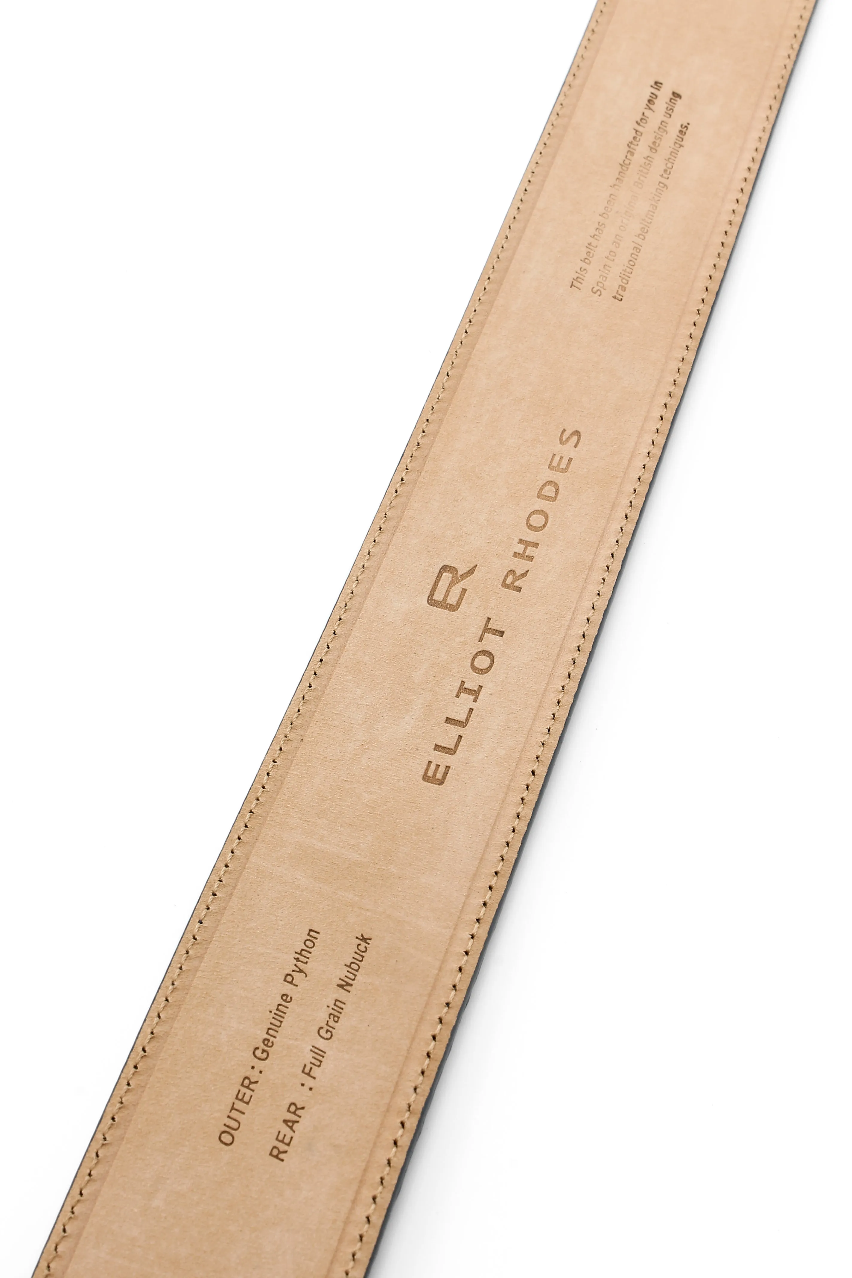 Rust Tone Genuine Python Gunmetal Prong Belt