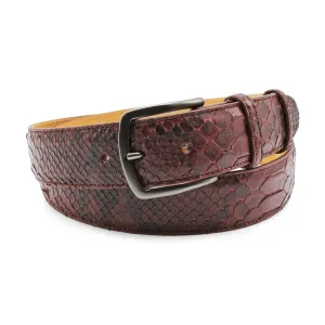 Rust Tone Genuine Python Gunmetal Prong Belt