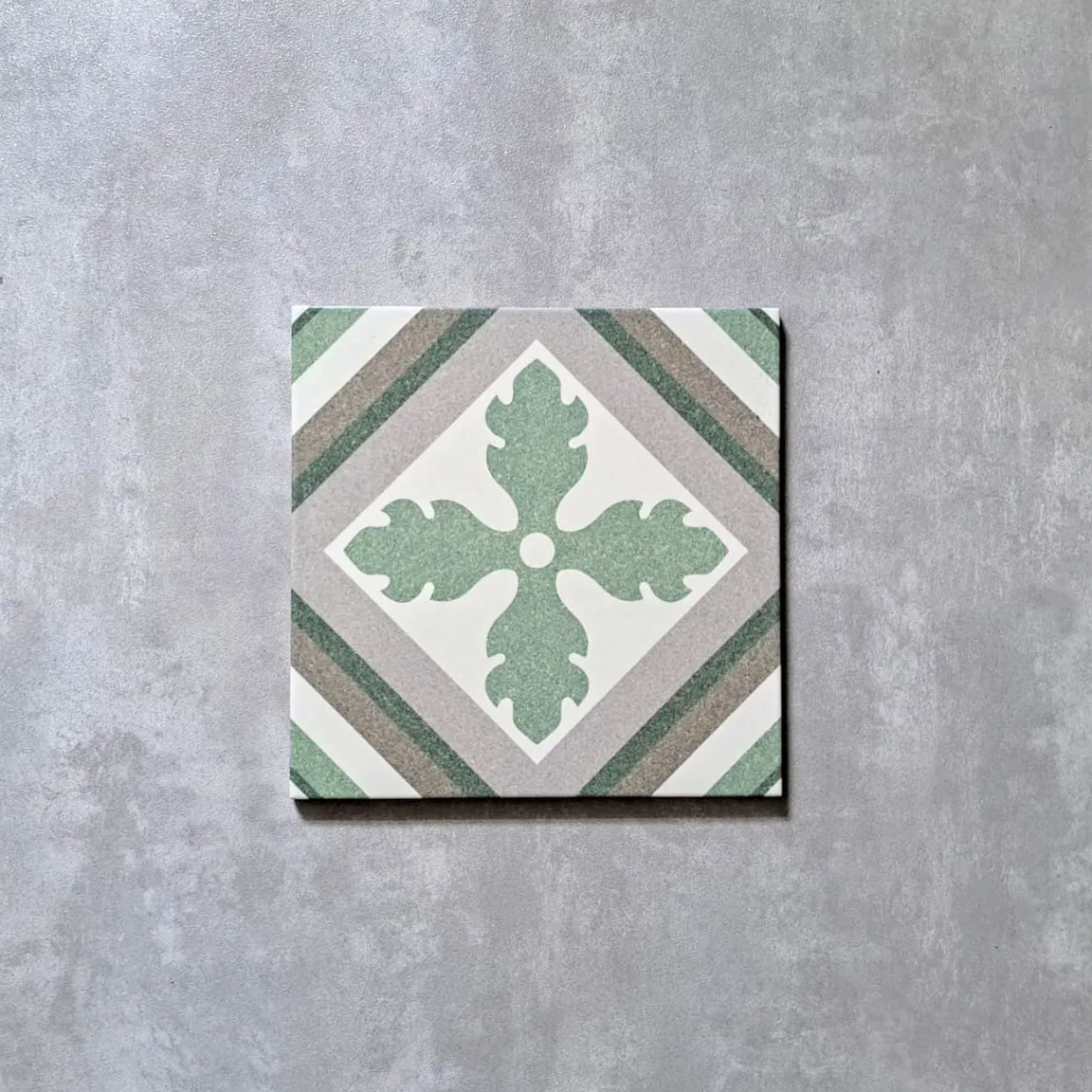 Savoy Victorian Tropez Green Porcelain Wall & Floor Tile 25cm x 25cm FULL TILE SAMPLE