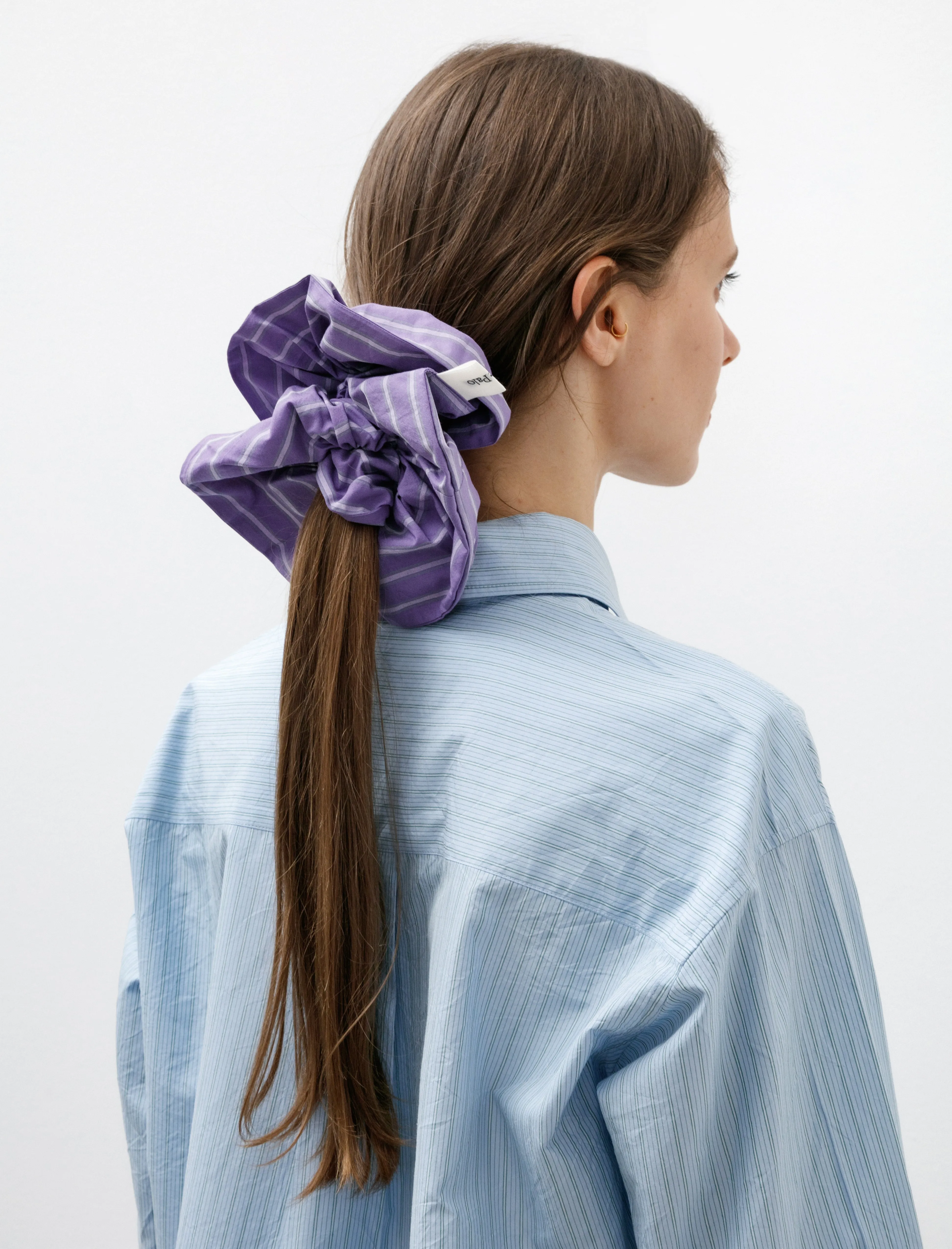Striped Scrunchie Purple