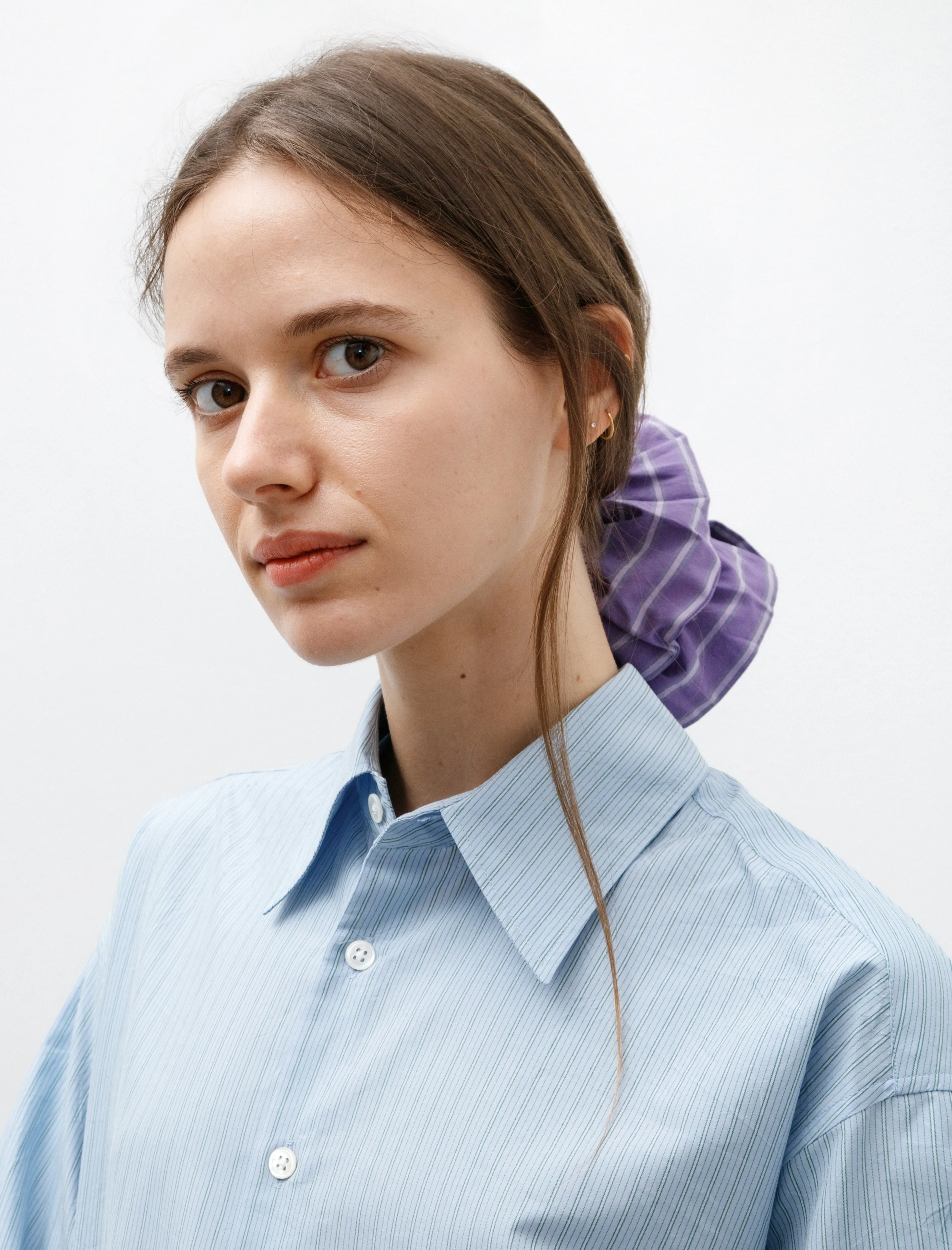 Striped Scrunchie Purple