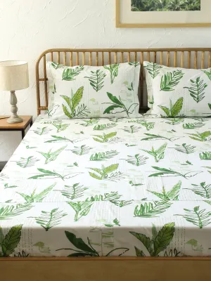 Vanam Green Bedsheet with Pillow Cover