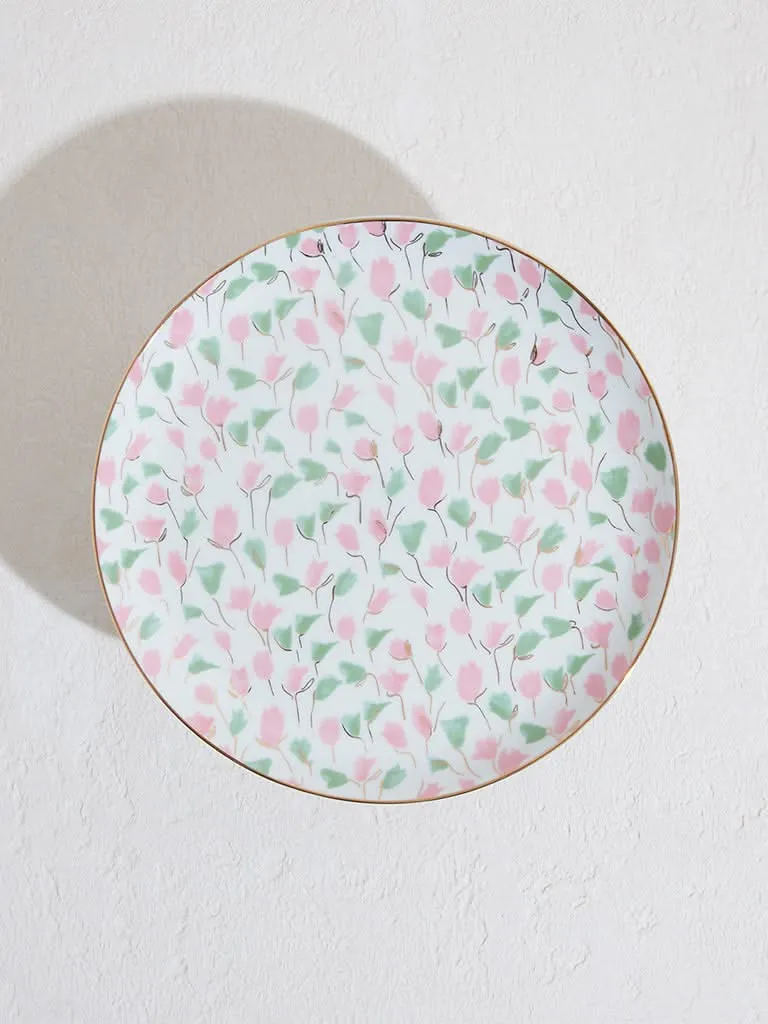 Westside Home Pink Floral Cake Stand