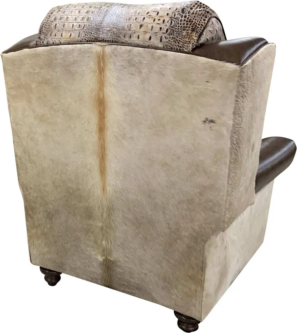 White Cowhide Recliner